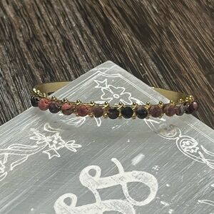 Rhodonite Gold Bangle